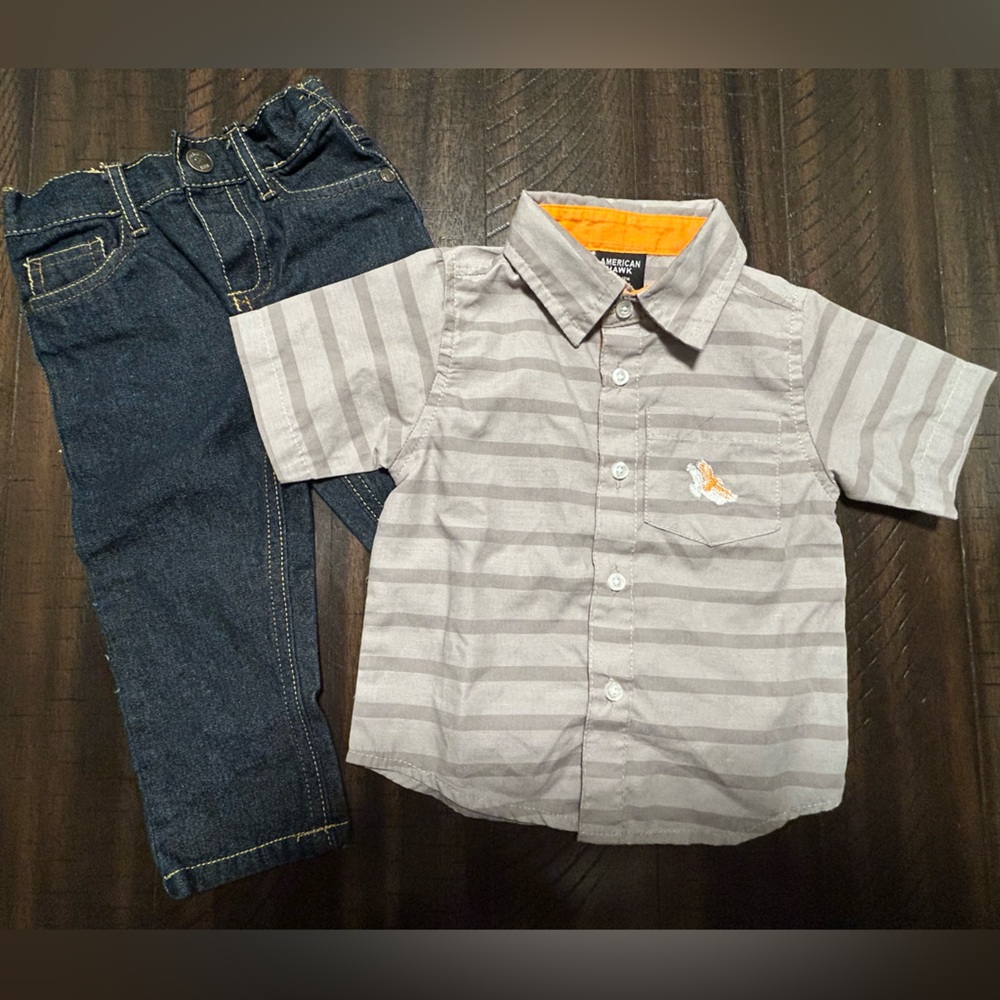 American Hawk Infant 2pc Set.  Size 12m